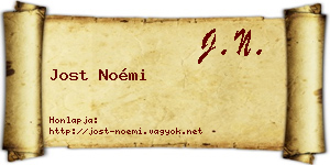 Jost Noémi névjegykártya